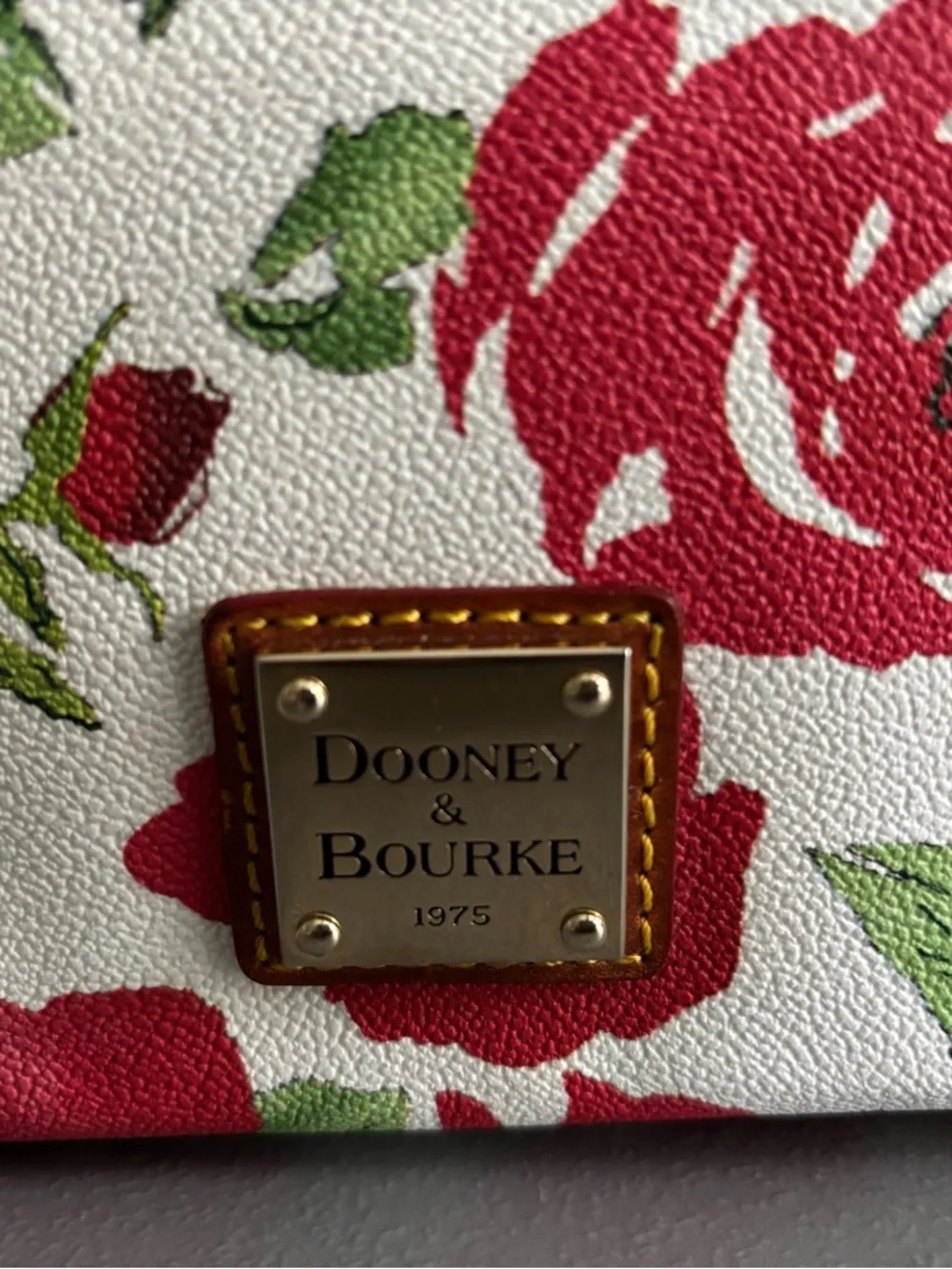 Dooney & Bourke Floral Tote Bag in Red/Orange/Green - Picture 5 of 9